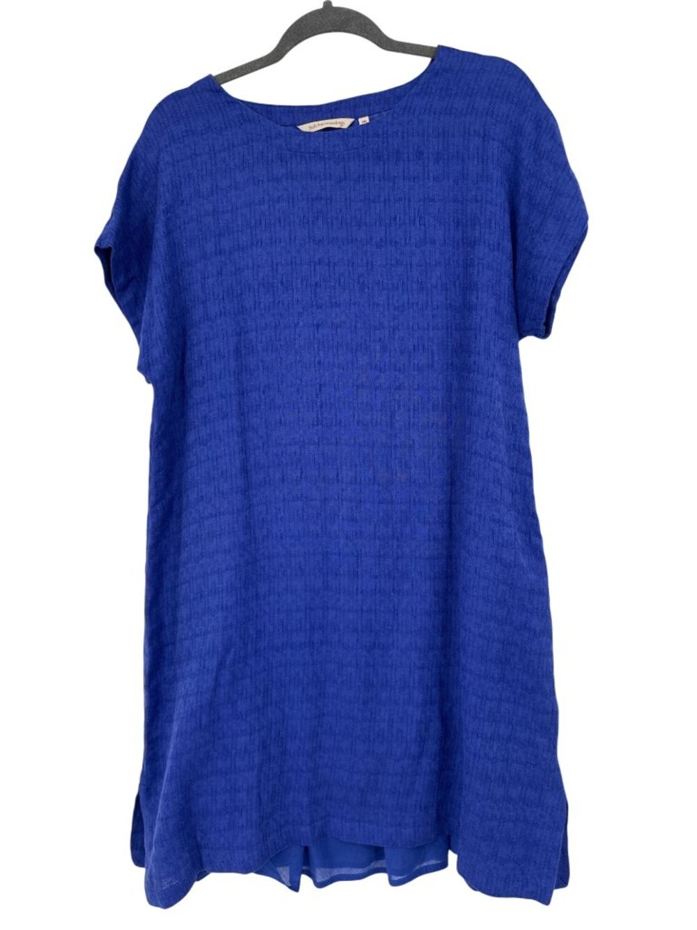 Soft Surroundings Womens Blue Linen Cotton Dress petite medium pockets